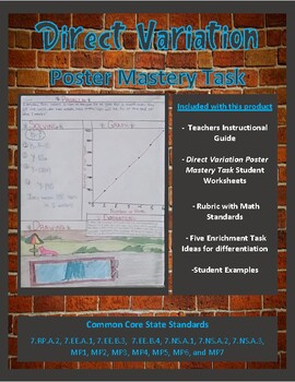 Preview of Direct Variation Poster Mastery Task - Project Based Learning (PBL) with Math
