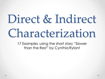 Direct Indirect Characterization Teaching Resources Tpt