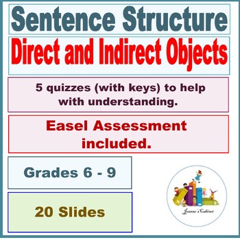 Preview of Direct and Indirect Objects Unit, for Instruction and Review.