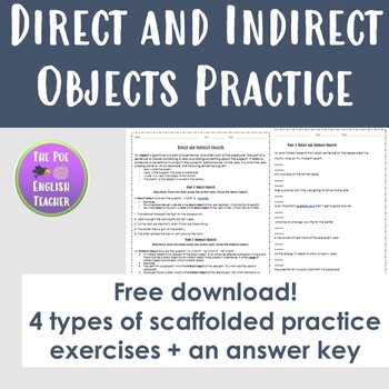 Preview of Direct and Indirect Objects Mini Packet