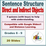 Direct and Indirect Objects Unit, for Instruction and Revi
