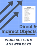 Direct and Indirect Objects - Worksheets & Answer Keys