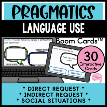 Preview of Direct and Indirect Requests Social Skills Speech Therapy No Prep Boom Cards™