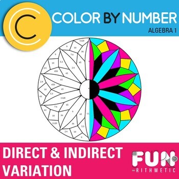 Preview of Direct and Inverse Variation Color by Number *Differentiated*