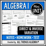 Direct and Inverse Variation (Algebra 1 - Mini Unit) | All Things Algebra®