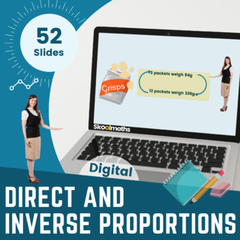 Preview of Direct and Inverse Variations Digital Lesson and Activities for 6th to7th Grades