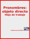 Direct Object Pronouns in Spanish Worksheet
