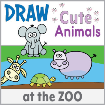 Directed Drawing - 15 Animals - Zoo Theme | TPT