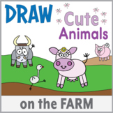 Directed Drawing - 15 Cute Animals - On the Farm Theme