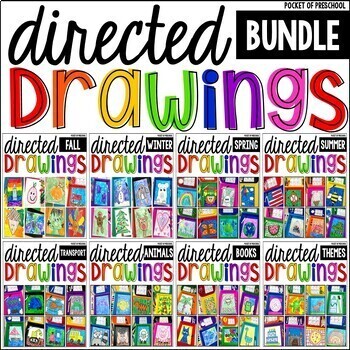Preview of Directed Drawing BUNDLE  for Preschool, Pre-K, Kindergarten