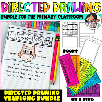 Preview of Directed Drawing Activities Bundle | English & Spanish