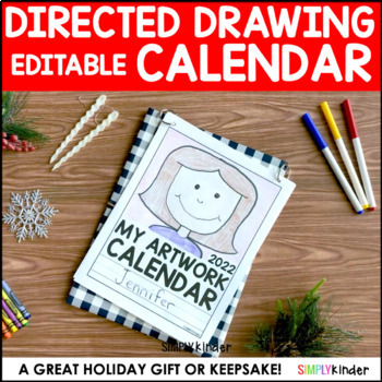 Preview of Editable Directed Drawing Calendar, Holiday or Christmas Parent Gift 2024