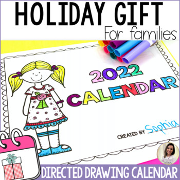 Preview of Directed Drawing Calendar Christmas Gift for Families Monthly 2024 Calendar
