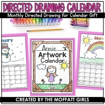 Preview of Directed Drawing Calendar Holiday Parent Gift 2024