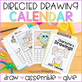 Preview of Monthly Editable Directed Drawing Calendar 2024 - Parent Gift & Mother's Day