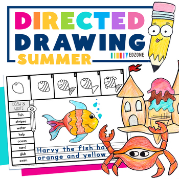 Directed Drawing: Draw & Write Summer Activity Pages K-2 by Kindergarten Mom