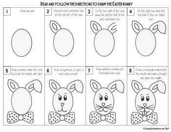 Directed Drawing - EASTER BUNNY by CrazyCreations on TpT | TpT