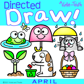 Preview of Directed Drawing Easter Earth Day Spring April Kid Learn How Draw Step by Step