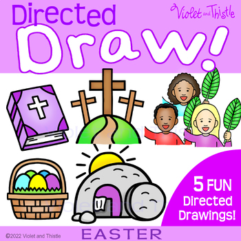 Preview of Directed Drawing Easter Palm Sunday Christian Religious Learn How to Draw Step b