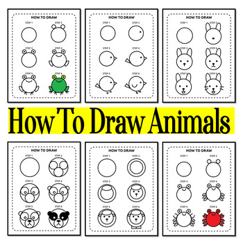 pictures of animals to draw step by step