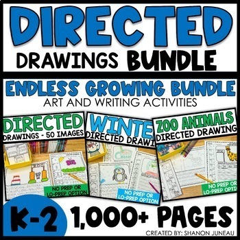 Preview of Back to School Directed Drawing Journal Bundle Holiday, Monthly, Task Cards
