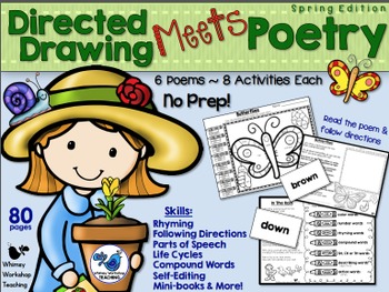 Preview of Directed Drawing MEETS Poetry (Spring) Whimsy Workshop Teaching