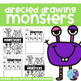 Directed Drawing Monsters English and Spanish - Dibujo dirigido