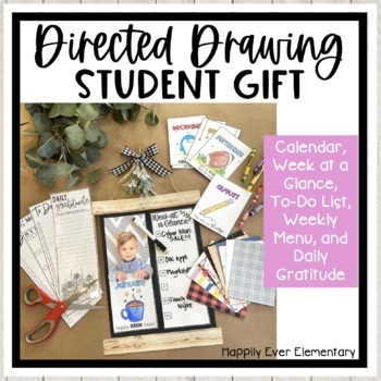 Preview of Directed Drawing Parent Gift | Calendar, Week at a Glance, To-Do List, Menu