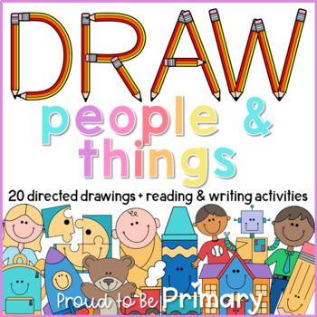 Preview of Step-by-Step Directed Drawing & Writing Activities - People, School, Toys, Cars