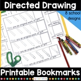 Directed Drawing Printable Bookmarks Back to School Librar