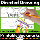Directed Drawing Printable Bookmarks Cute Animals