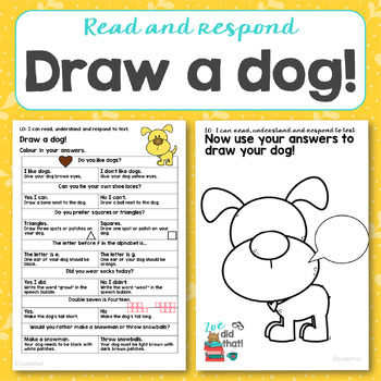 Preview of Directed Drawing Read and Respond Create a Dog