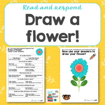 Preview of Directed Drawing Read and Respond Create a Flower