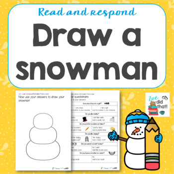 Preview of Directed Drawing Read and respond Create a Snowman