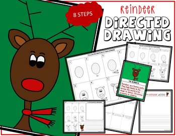 Preview of Christmas REINDEER Directed Drawing & Writing Prompts