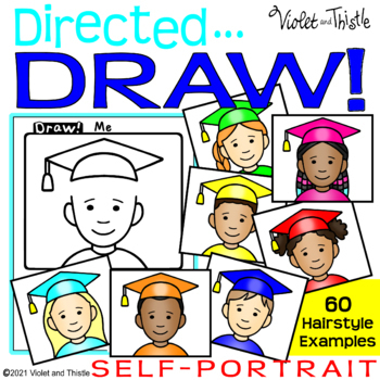 Directed Drawing Self Portrait Graduate Template BUNDLE Graduation How