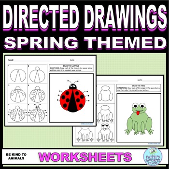 Preview of Directed Drawing - Spring - Copy and Color - Fine Motor - Follow Directions
