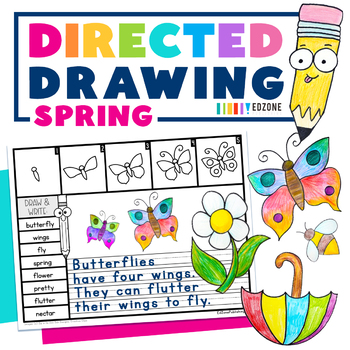 Preview of Directed Drawing: Draw & Write Spring Activity Pages K-2