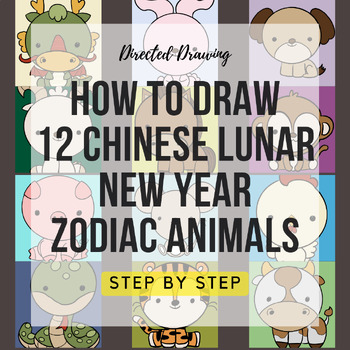 Preview of Directed Drawing Step By Step: How to Draw 12 Chinese Lunar New Year Animals
