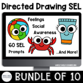 Summer SEL Directed Drawing Digital and Editable Counselin