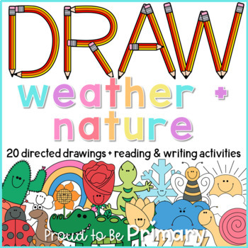 Preview of Step-by-Step Directed Drawing & Writing Activities - Weather, Bugs, Plants, Tree