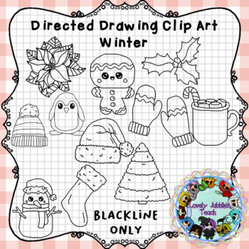 Directed Drawing: Winter Clip Art by Lovely Jubblies Teach | TPT