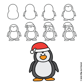 Directed Drawing Winter Clip Art by Clip Art Corral | TpT