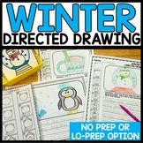 Directed Drawing Winter Themed Art and Writing Center Activity