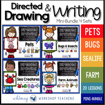 Preview of Directed Drawing With Differentiated Writing Prompts | Art Literacy First Grade