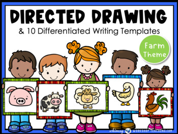 Preview of Directed Drawing Writing Prompts Farm Animals Whimsy Workshop Teaching