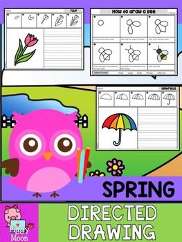 Preview of Directed Drawing and Writing Set | Art Activites K-2 - SPRING