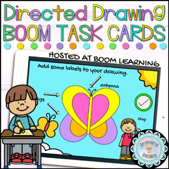 Preview of Directed Drawing for Kids: Butterfly Boom Cards