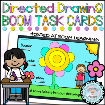 Preview of Directed Drawing for Kids: Flower Boom Cards