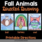 Directed Drawings - 3 Fall Animals - Turkey, Bat, Owl